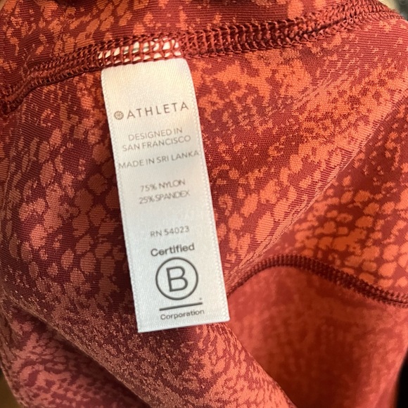 Athleta Ultimate Snake 7/8 Tight in Orange Women’s Size XL - Picture 10 of 11